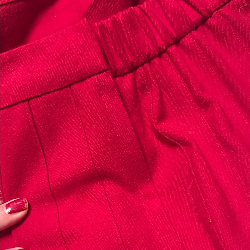 Talbots Classic Pleated Wool Red A-Line Skirt 4 - Picture 5 of 7